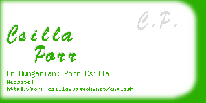 csilla porr business card